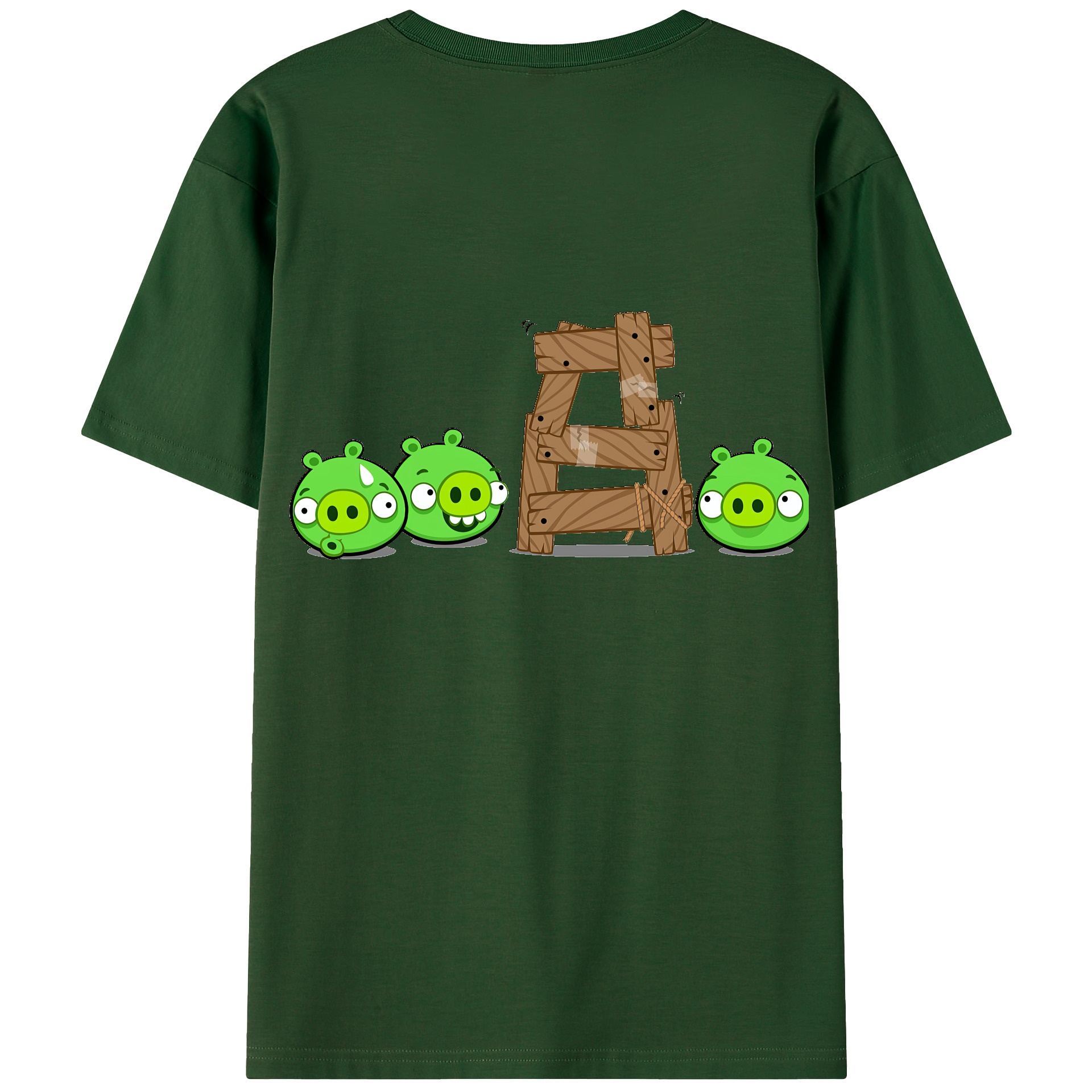 （画像用） Angry Birds アングリーバード 綿100％半袖Tシャツ（背面プリント）